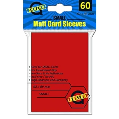 Abbildung von Arkero G Small Matt Card Sleeves Red (60 Matte, Rote Kartenhüllen) Yu Gi Oh! Größe