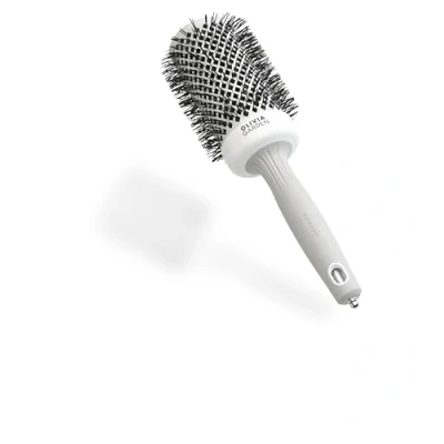 Abbildung von Olivia Garden Expert Blowout Shine Weiß &amp; Grau 55 Runde, antistatische Keramikbürste für glänzende und frizzfreie Blowouts