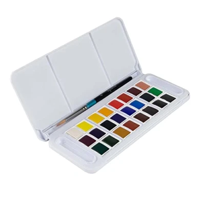 Abbildung von Daler Rowney Aquafine Aquarell Travel Set, 24 Halbnäpfchen