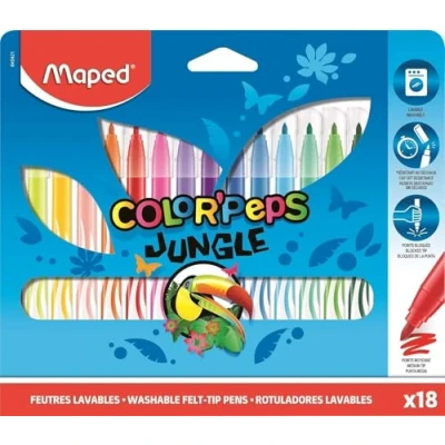 Abbildung von Maped 845421 Fasermaler COLOR&#039;PEPS Jungle, 18er Kartonetui