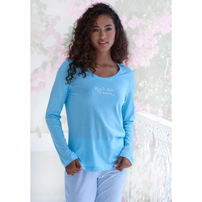 Abbildung von s.Oliver Damen Ak 142 1 45 Pyjamaoberteil, Himmelblau, 32 34 EU