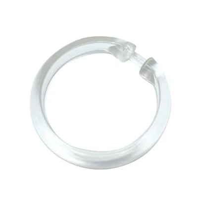 Abbildung von GARDINIA Gardinenringe zum Öffnen, Für Gardinenstangen und Spannstangen, 10 Stück, Vorhangringe mit Innendurchmesser 48 mm, Kunststoff, Transparent