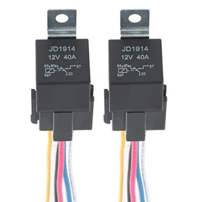Abbildung von GTIWUNG 12V 40A Autorelais mit Steckdose, Wechselrelais 12V, 5 Pin SPDT Auto Relais Drähte für KFZ/LKW/Motor/Fahrzeug, Umschalt Relais, Schalter &amp; Vorspeisen, Schalter, 2 Stück