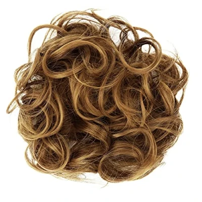Abbildung von CAISHA Scrunchie Haarteil Haargummi Dutt Haarverdichtung Groß Emilia Gewellt Unordentlich DM15cm Hellbraun Mix G16E