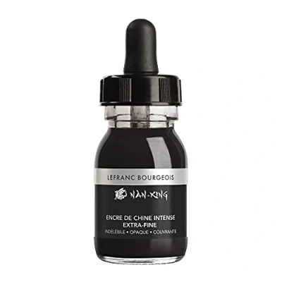 Abbildung von Lefranc Bourgeois 059074 Nan King Kalligrafie und Zeichentusche, pigmentierte Tusche, hohe Farbbrillanz, Leuchtkraft für feinste Zeichnungen, &amp; Skizzen, 30ml Flasche Schwarz