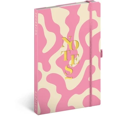 Abbildung von NOTIQUE Notizbuch Liniert mit Gummiband 13x21cm ca. A5, Designer Hardcover Notebook, Notizblock, Notizheft, Journal, Tagebuch für Erwachsene, Damen (Rosa)