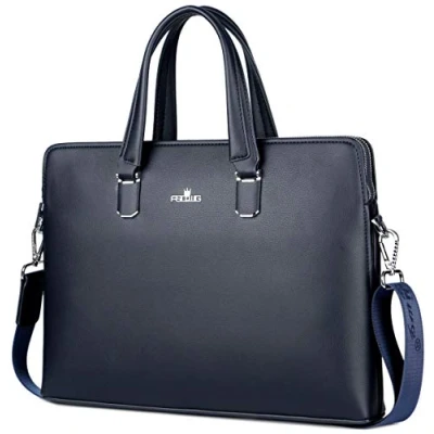 Abbildung von FSD.WG Herren Business Tasche,Wasserdichte Leder Aktentasche,Schulter Laptop Tasche für Business,Schule,Reisen,Abnehmbar…