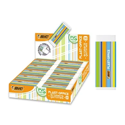 Abbildung von BIC Radierer PLAST OFFICE aus Kunststoff, Displaybox à 20 Stück