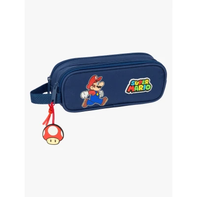 Abbildung von Nintendo Super Mario Doppel Federmäppchen Trick, Dunkelblau/Rot