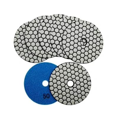 Abbildung von SHDIATOOL Trockene Diamant Polierscheibe 7 Stk. Streugut 50 für Granit Stein Beton Marmor Dia 4 Zoll/100MM