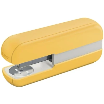 Abbildung von Leitz Cosy Tacker, Heftgerät für bis zu 30 Blatt, ideal Home Office, Büro oder Schule, Direct Impact Technology, Hefter mit einfacher Befüllung, Design Serie, Gelb, 55670019