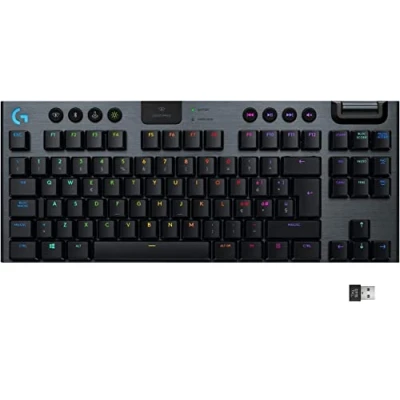 Abbildung von Logitech G 915 Lightspeed TKL Tenkeyless Tastatur, kabellos, mechanisches Gaming Profil, GL Tactile Switches, LIGHTSYNC RGB, +40 Stunden Akkulaufzeit, Italienisch QWERTY Schwarz