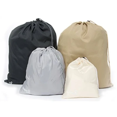 Abbildung von HOPEVILLE Packbeutel Set 4 teilig, Organizer Beutel für Koffer, Rucksack und Reisetasche, Premium Reisebeutel als Schuhbeutel, Wäschebeutel oder Reisedokumententasche in drei verschiedenen Größen