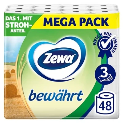 Abbildung von Zewa bewährt 48 Rollen Das erste Toilettenpapier mit Strohanteil 3lagig