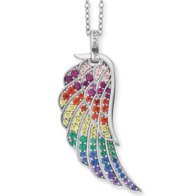Abbildung von Engelsrufer 925 Silber Damen Kette mit Flügel multicolor Zirkonia, ERN WING ZIM