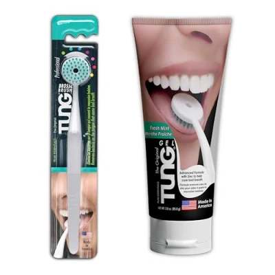 Abbildung von TUNG Pinsel und Gel Zungenreiniger Starter Pack