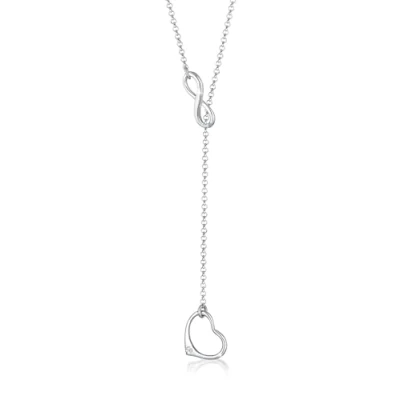 Abbildung von Elli DIAMONDS Y Kette »Halskette Herz Infinity Diamant Weiß (0.015ct) 925 Sterling Silber«