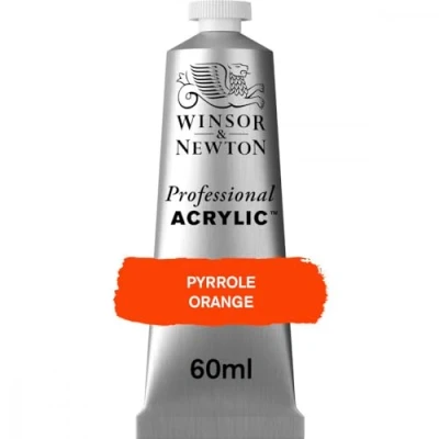 Abbildung von Winsor &amp; Newton 8840456 Professional Acrylfarbe in Künstlerqualität, hohe Farbbrillanz Deckkraft, Archivqualität, 60ml Tube Pyrrole Orange