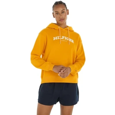 Abbildung von Tommy Hilfiger Damen Hoodie mit Kapuze, Orange (Rich Ochre), L