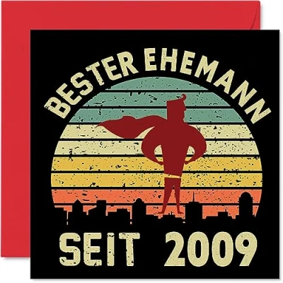 Abbildung von 15. Karte Hochzeitstag Jahrestag für Ehemann Bester Alles Gute zum Hochzeits Jubiläum Karten den Partner, 145mm Grußkarten Fünfzehnter Kristall Jahrestage