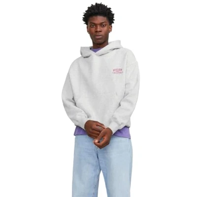 Abbildung von Jack &amp; Jones Jorsantorini Graphic Kapuzenpullover, Herren, Größe: Medium, White melange