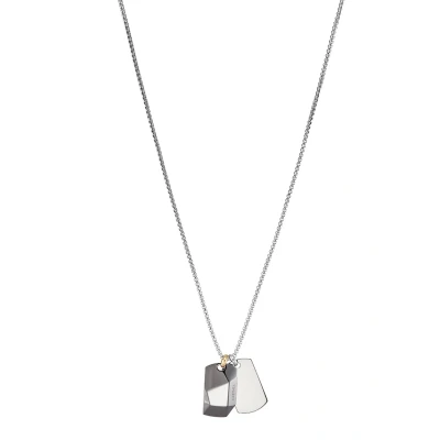 Abbildung von Diesel Double Dogtags Halskette, Herren, Größe: One Size, Grau