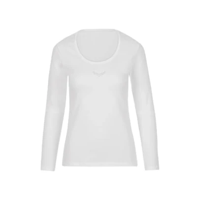 Abbildung von Trigema Damen Langarmshirt mit Swarovski Elements, Einfarbig, Gr. 34 (Herstellergröße: S), weiß (weiß 001)