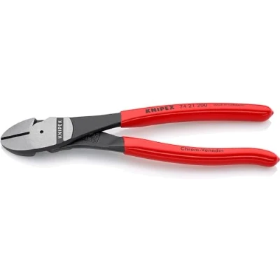 Abbildung von Knipex Kraft Seitenschneider schwarz atramentiert, mit Kunststoff überzogen 200 mm 74 21