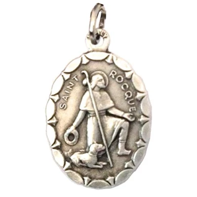 Abbildung von OVALE MEDAILLE DES HEILIGEN ROCHUS VON MONTPELLIER MEDAILLEN DER SCHUTZHEILIGEN 100% Made in Italy