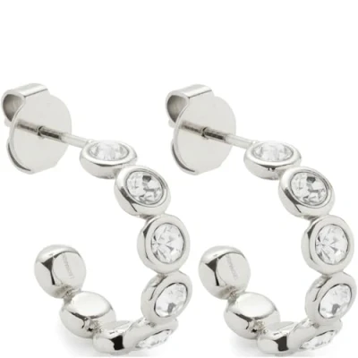 Abbildung von JEWELS BY LEONARDO Ohrstecker Cremona, 1 Paar Steck Creolen aus silberfarbenem Edelstahl, klare Zirkonia Steinchen, Schmuck Damen Geschenk, 024338