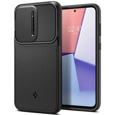 Abbildung von Samsung Galaxy S23 FE Hülle Kunststoff Spigen Hard Case/Backcover Handyhülle Schwarz Shockproof/Stoßfest