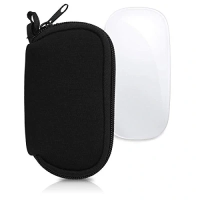 Abbildung von kwmobile Hülle kompatibel mit Apple Magic Mouse 1/2 Neopren für PC Schutzhülle Computer Maus Tasche Schwarz