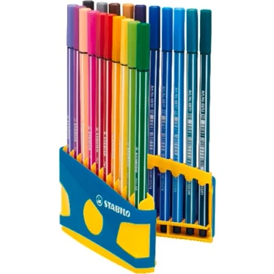 Abbildung von Premium Filzstift STABILO Pen 68 ColorParade in türkis/gelb 20er Tischset mit 20 verschiedenen Farben