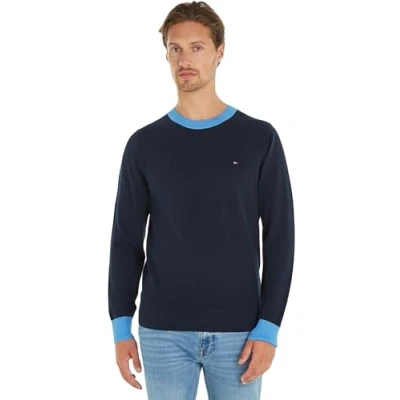 Abbildung von Tommy Hilfiger Chain Ridge C NECK Strickpullover, Herren, Größe: XL, Desert sky/blue spell