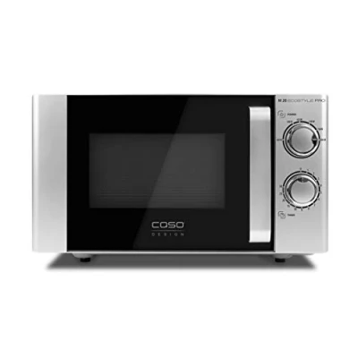 Abbildung von Caso M 20 Ecostyle Pro Mikrowelle, einfache Bedienung, L Garraum, 800 Watt Leistung, Drehteller 3311, Silber, Schwarz