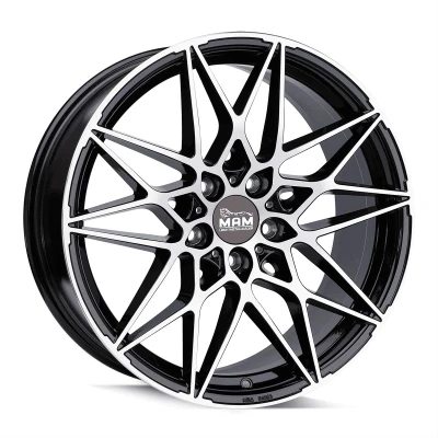 Abbildung von MAM 5 loch 20Zoll 112mm Alufelge B2 Schwarz frontpoliert MAMB28520511245BFP Felge