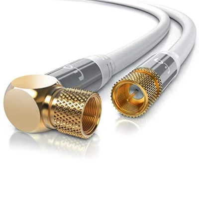 Abbildung von CSL 7,5m SAT Kabel 8k 4k HDTV 90 Grad gewinkelt 135db Premium Antennen Satellitenkabel F Stecker TV Radio DVB T C S S2 Abschirmmaß 75 Ohm Weiß