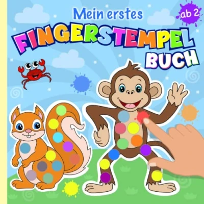 Abbildung von Mein erstes Fingerstempelbuch ab 2 Jahren: Basteln und Malen für Kinder Fingerfarben Stempelbuch Jungen Mädchen Bastelbuch