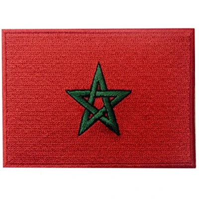 Abbildung von Marokko Flagge Bestickter Marokkanisch Aufnäher zum Aufbügeln/Annähen