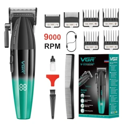 Abbildung von Vgr 003 Fresh Fade Haarschneidemaschine Professionelle Schnur/Kabellos Wiederaufladbare Haarschneidewerkzeuge mit LED Anzeige, Geschenk für Männer