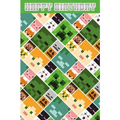Abbildung von Danilo Promotions Limited Minecraft Geburtstagskarte, Happy Birthday Karte, mehrfarbig, 210 x 290 mm