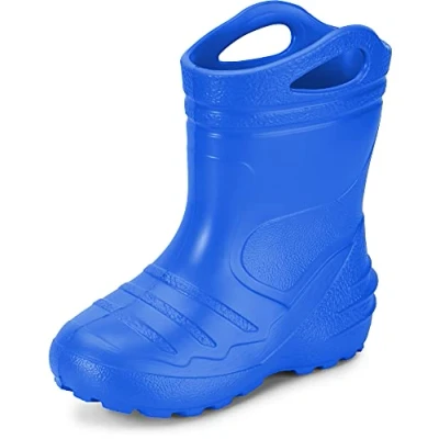 Abbildung von Ladeheid Gummistiefel Kinder federleichte Eva Regenschuhe Bequeme und leichte Regenstiefel perfekt für Frühling Sommer KL051 S (Blau, 31 EU)