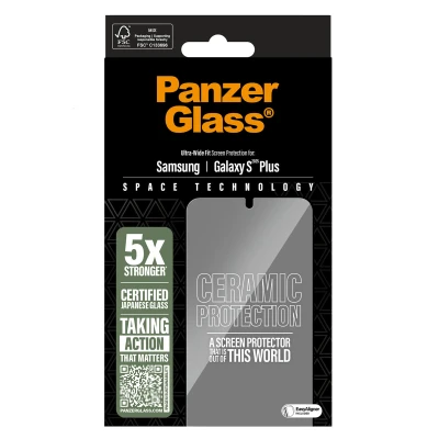 Abbildung von Samsung Galaxy S25 Plus Panzerglas PanzerGlass Ceramic Screenprotector Keramischer Displayschutz mit Applikator für das