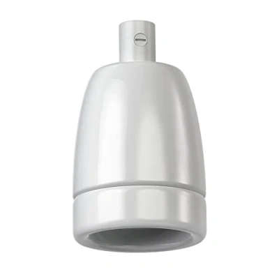 Abbildung von ledscom.de E27 Fassung, Porzellan, weiß, 230V AC, max. 300W, Innenraum Leuchten, Zubehör, Montageeinfachheit, Kompatibel, Robust, Lichtgestaltung, Minimalistisch, Sicherheit, Sockel