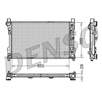 Abbildung von DENSO DRM17079 Kühler, Motorkühlung Aluminium 650 399 28 MERCEDES BENZ: CLK Coupe, C Class Saloon