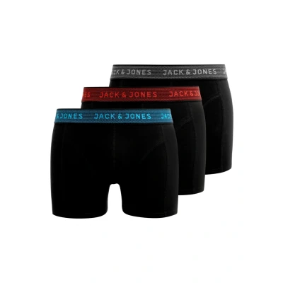 Abbildung von Jack &amp; Jones Junior Jacwaistband JR 3 PACK Panties für Kinder, Größe: 140, Asphalt/hawaiian ocean/fiery red