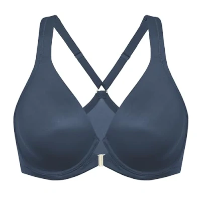 Abbildung von DELIMIRA Damen Vorderverschluss Racerback BH Grosse Grössen Bügel BHS Tiefer Ausschnitt Ungefüttert Vollschalen Sargasso 75B