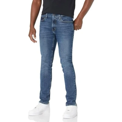 Abbildung von Amazon Essentials Herren Stretchjeans, Skinny Passform, Vintage Waschung, 33W / 34L