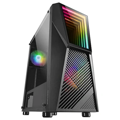 Abbildung von Mars Gaming MC777, PC Gehäuse, Infinity Mirror ARGB, Gehärtetes Glas, 2x Fan Chroma Schwarz