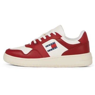 Abbildung von Tommy Jeans NEW Retro Basket Sneaker low, Damen, Größe: 39, Magma red Schuhe